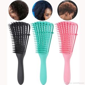Detangling brush for natural curly hair
